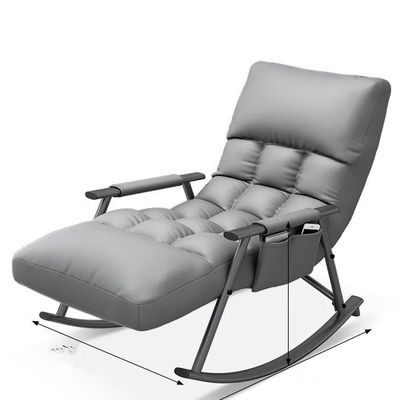 Large Fabric Modern Single Person Lazy Rocking Chair for Home Furniture in Light Luxury Design