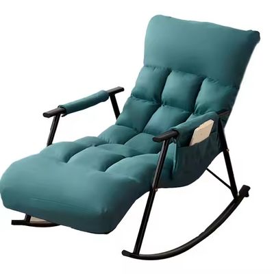 Large Fabric Modern Single Person Lazy Rocking Chair for Home Furniture in Light Luxury Design