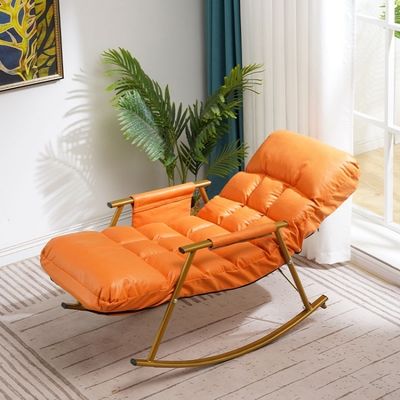 Large Fabric Modern Single Person Lazy Rocking Chair for Home Furniture in Light Luxury Design