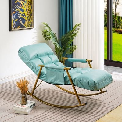 Large Fabric Modern Single Person Lazy Rocking Chair for Home Furniture in Light Luxury Design