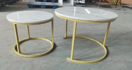 Wooden Table Top Small Household Round Tea Table Rock Plate Combination in Italian Modern Style for Living Room Furniture