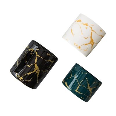 Home Garden Decorative Flower Pots with Ceramic Handmade Design and Metal Gold Stand in Chrome Plated Finish