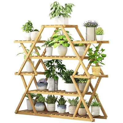 Multi-Layers Non-folding Rack Large Capacity Indoor Stand Shelf for Flower Pots Organizer Display Plants Storage in Living Room