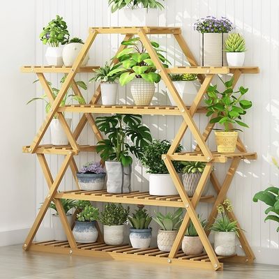 Multi-Layered Plant Storage Rack Organize Flower Pots in Living Room with Large Capacity Stand Shelf and Functional Design
