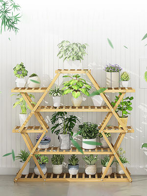 Multi-Layered Plant Storage Rack Organize Flower Pots in Living Room with Large Capacity Stand Shelf and Functional Design