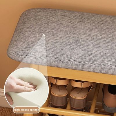 Folded Design Shoe Rack Entryway Organizer with 2 Tier Storage for Self-Contained Installation in Hallway or Living Room