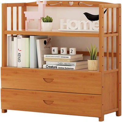 Customized Logo Living Room Bookshelf with Drawers Wooden Multi-Layer Floor Standing Bookcase Storage Rack