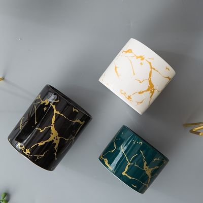 Set Tripod Flower Pot Ceramic Succulent Cactus , Planter Mini Iron Storage Tank for Indoor Desktop, Decorative Plant