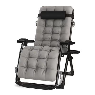 Zero Gravity Lounge Chairs Outdoor Adjustable Reclining Patio Chair Steel Folding Recliner for Pool Beach with Cup Tray