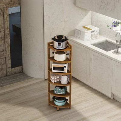 Free Standing Multi-Layer Corner Shelf Storage Rack Kitchen Islands & Carts Multipurpose Shelving Unit for Kitchen
