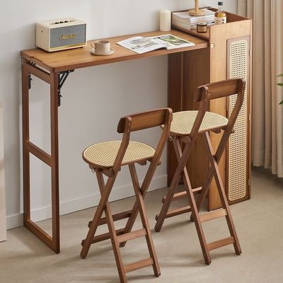 Bar Table Retractable Sideboard Cabinet Home Partition Multi-Functional Dining Platform with Storage