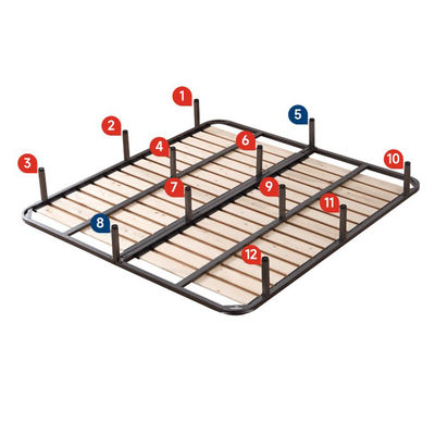 Modern Design Folding Guest Bed Portable Thick Solid Wood Panel Tatami with Iron Pipe Frame Space-Saving for Small Rooms