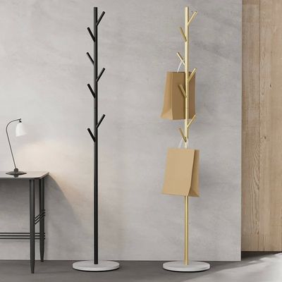Nordic Gold Modern Quality Metal Coat Rack with Marble Black Finish for Hotel School Entryway Living Room Furniture