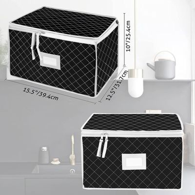 Premium Fabric Stemware Storage Case Foldable Divider Organization Box for Wine Glasses for Champagne Functional Glassware