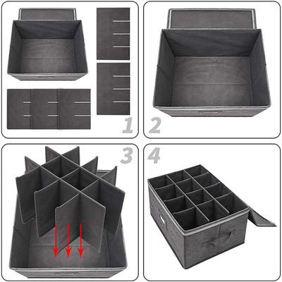Stemware Storage Box, China Containers Cht for 12 Wine Glass Case With Hard Divider Champagne