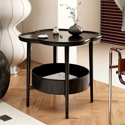 2 Tier Side Table Coffee Organizer Storage Rack Modern Nightstand Bedside