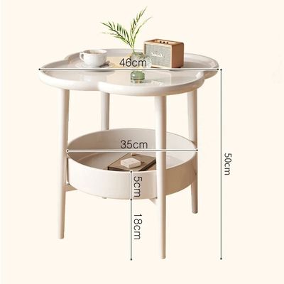 2 Tier Side Table Coffee Organizer Storage Rack Modern Nightstand Bedside