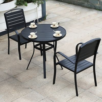 Modern Outdoor Courtyard Table Chairs Combination Corrosion Plastic for Garden Cafe Balcony Park Entry or Home Bar Leisure