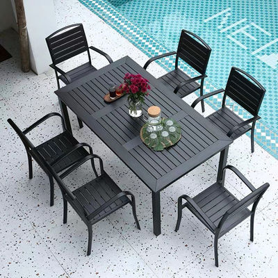 Modern Outdoor Courtyard Table Chairs Combination Corrosion Plastic for Garden Cafe Balcony Park Entry or Home Bar Leisure