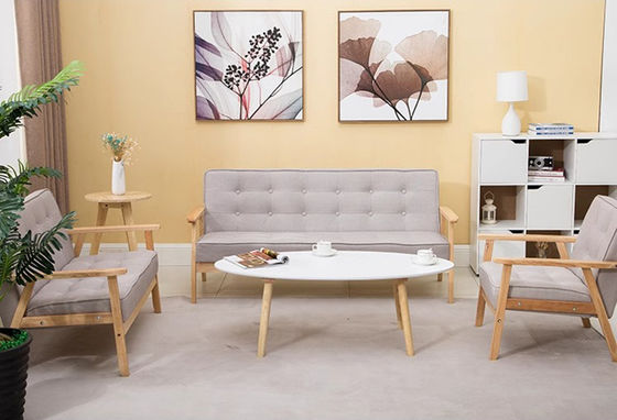 Modern Minimalist Sofa Small Apartment Original Solid Wood Style Home Living Room Nordic Double Fabric