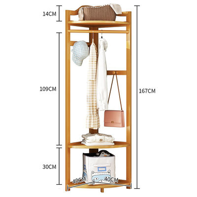 Modern Multifunctional Corner Rack for Home Furniture Space-Saving Wardrobe for Clothes Coat Shoe Bags Hat Hanging in Bedroom