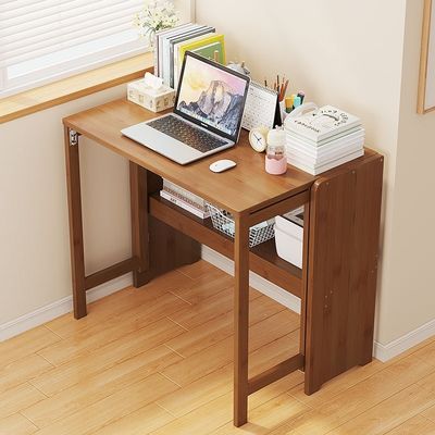 Home Furniture Folding Desks for Small Spaces, Laptop Workstation Table Office, Study Desk Cabinet Storage Shelf