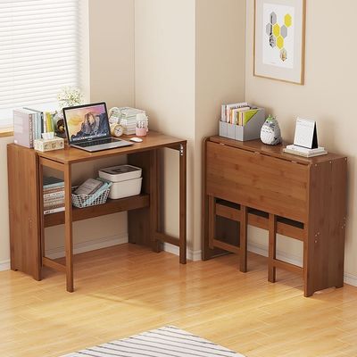 Home Furniture Folding Desks for Small Spaces, Laptop Workstation Table Office, Study Desk Cabinet Storage Shelf