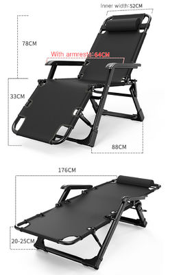 3 in 1 Portable Outdoor Folding Cot Bed Lounge Chair Recliner with Removable Cushion for Patio Beach Bedroom-Multi-Use Furniture
