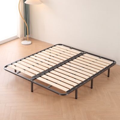 Thick Solid Wood 1.8m Bed Board Foldable Tatami Mat Iron Pipe and Frame Space Saving in Room