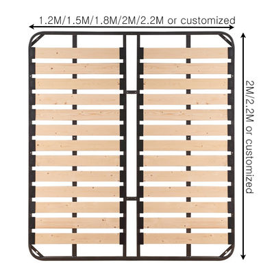 Thick Solid Wood 1.8m Bed Board Foldable Tatami Mat Iron Pipe and Frame Space Saving in Room