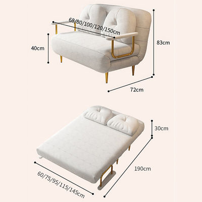 Sofa Bed Chair 3-in-1 Multi-Function Folding Ottoman, with Adjustable Backrest Convertible Large for Living Room