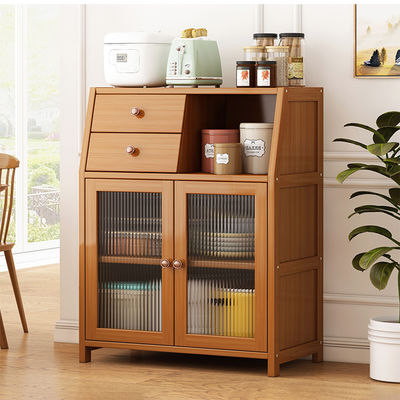 Multi Function Cabinet Kitchen -Vintage Tableware Side Storage Organizer Container Microwave Cart