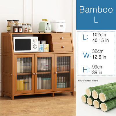 Multi Function Cabinet Kitchen -Vintage Tableware Side Storage Organizer Container Microwave Cart