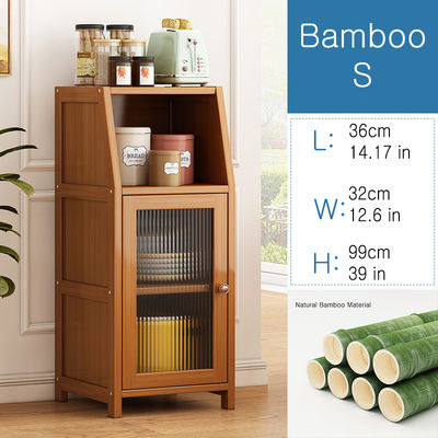 Multi Function Cabinet Kitchen -Vintage Tableware Side Storage Organizer Container Microwave Cart