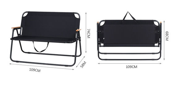 High-End Outdoor Folding Steel Pipe Chair Popular Double Persons Lounge for Couples Modern for Barbecue Warehouse Available