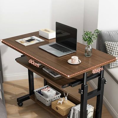 Large Lift-Able Bedside Study Computer Desk with Wheels Removable Table and Lower Storage Rack
