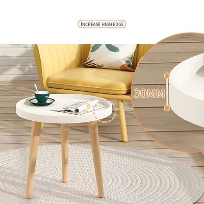 Small Coffee Table, Round with 3 Feets, Stable Side End for Living Room, Bedroom, Office