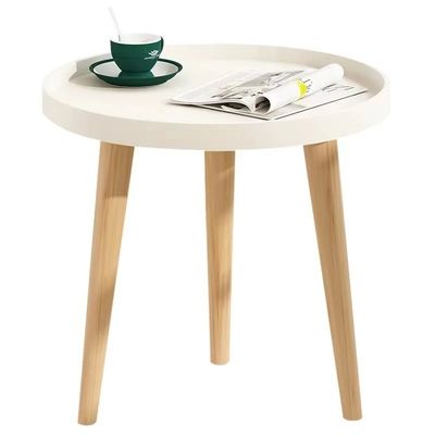 Small Coffee Table, Round with 3 Feets, Stable Side End for Living Room, Bedroom, Office