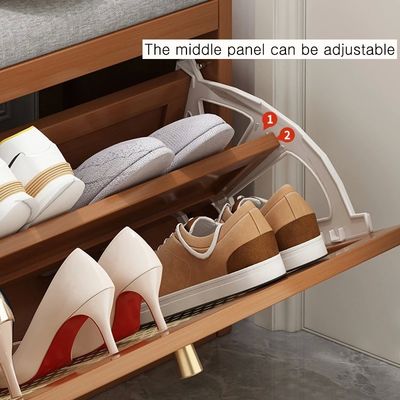 Shoe Storage , Entryway with Flip Drawer Padded Cushion, , 2-Tier Rack Organizer for Hallway