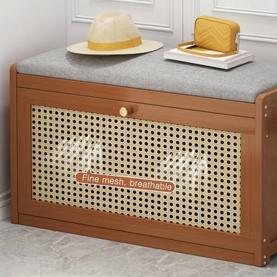 Shoe Storage , Entryway with Flip Drawer Padded Cushion, , 2-Tier Rack Organizer for Hallway