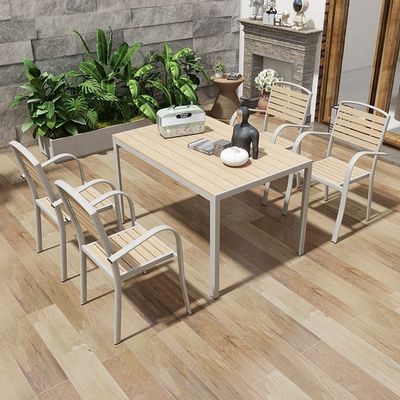 Outdoor Leisure Table Chair  Wood Antiseptic Plastic for Courtyard Villa Terrace Garden Balcony Cafe-Kitchen Application