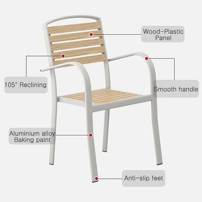 Outdoor Leisure Table Chair  Wood Antiseptic Plastic for Courtyard Villa Terrace Garden Balcony Cafe-Kitchen Application