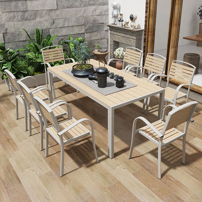 Outdoor Leisure Table Chair  Wood Antiseptic Plastic for Courtyard Villa Terrace Garden Balcony Cafe-Kitchen Application