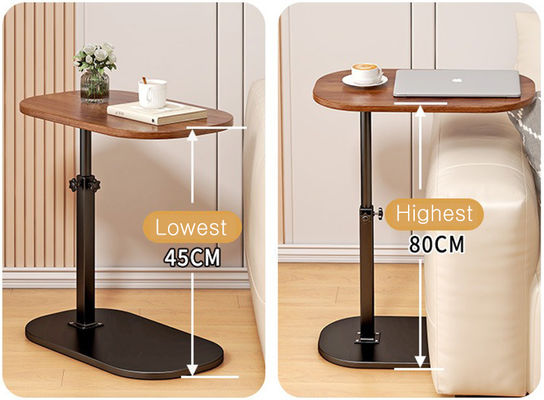 Modern C-Shaped Wood Arm Tray for Home Furniture Adjustable Height Side Table That Slides Sofa Couch for Dining Home Bar Use