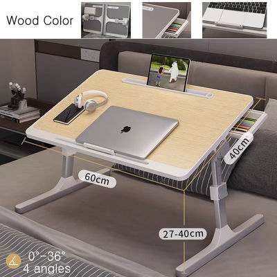 Foldable Laptop Table for Bed Side Portable Study Desk on the Adjustable Height Multi-functional