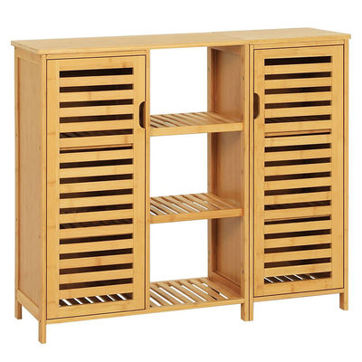 Cabinet with Shelves, Floor Standing Shelf Book in Living Room Kitchen Storage