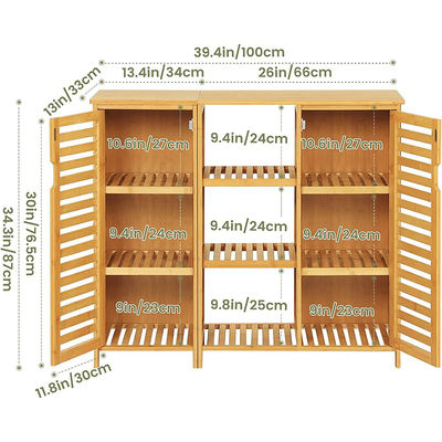 Cabinet with Shelves, Floor Standing Shelf Book in Living Room Kitchen Storage