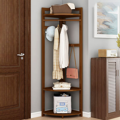 Clothes Rack,Corner Coat Hanger Freestanding with Storage , Bedroom Clothing , Hat Stand in Living Room