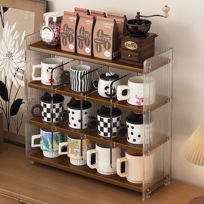 Rack for Mug Cup Storage,Acrylic Desktop Cosmetics ,Kitchen Pantry ,Water Bottle Organizer Cabinet