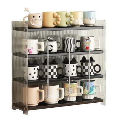 Rack for Mug Cup Storage,Acrylic Desktop Cosmetics ,Kitchen Pantry ,Water Bottle Organizer Cabinet